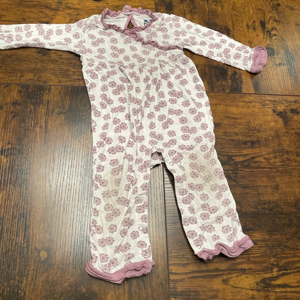 Kickee Pants Mauve Floral Baby Outfit